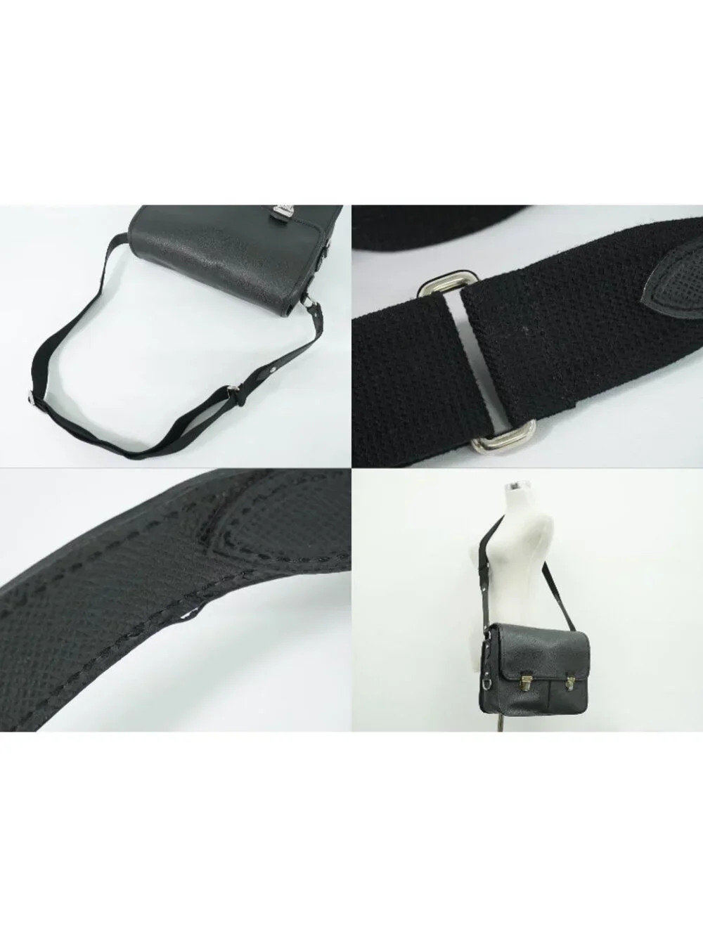 Louis Vuitton LV Arecreasing Lee Taiga Leather Shoulder Bag Ardoise Black